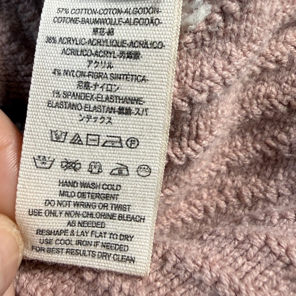 Free People I Can’t Wait Cropped Oversized Sweater Size Small Pink Blush Ribbed - Picture 10 of 12
